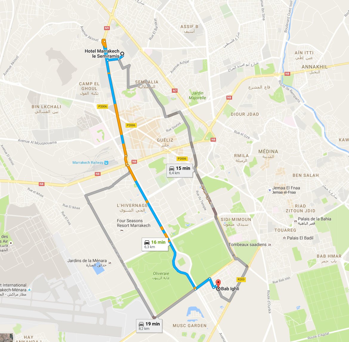 COP22 marrakech, hotel COP22, trajet COP22, Map COP22